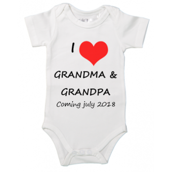 Rompertje "I love Grandpa + Grandma"